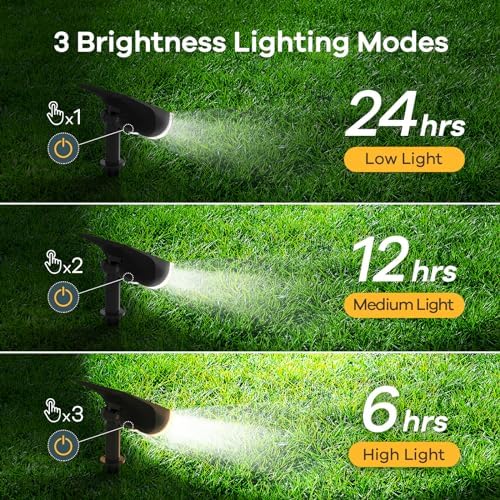 Linkind Solar Lights Outdoor Waterproof Landscape Spotlight Daylight 6 Pack