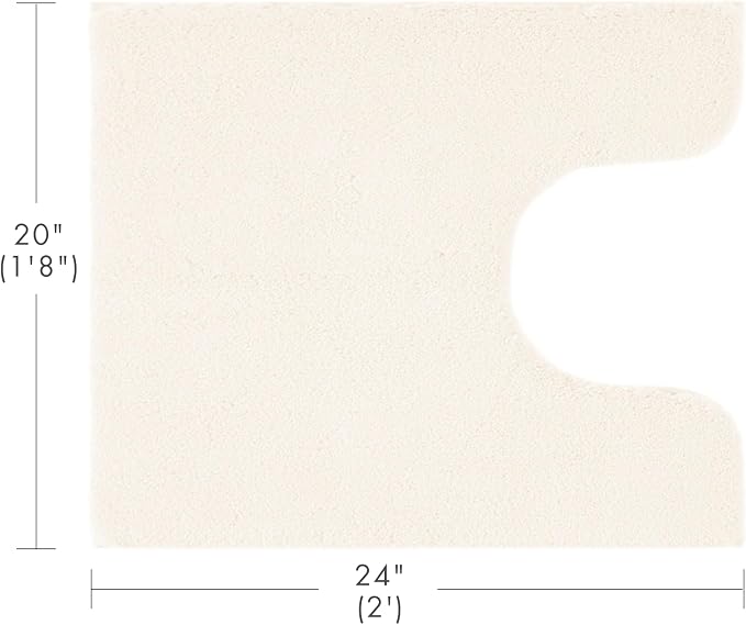 Madison Park Non Slip, Luxrurious Plush Mat, Absorbent, Quick Dry, Spa Design Bath Room Décor Marshmallow Bathroom Rug, 20x24, Cream