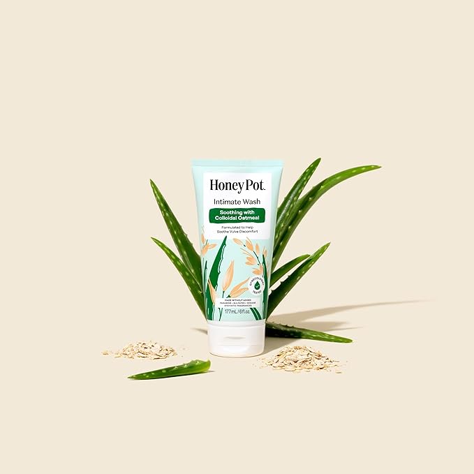 The Honey Pot Company - Anti-Itch Soothing Colloidal Oatmeal Wash - Plant Derived Feminine Care - Ultra Mild Solution to Relieve Itching and Discomfort - 6 fl. oz.