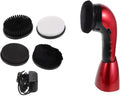Electric Shoe Cleaner Brush Replacement Heads for Polisher | Red 710 Dual Power, Fiber Sponge Plastic Build, Office and Home Use, Interchangeable Heads and Dust Removal