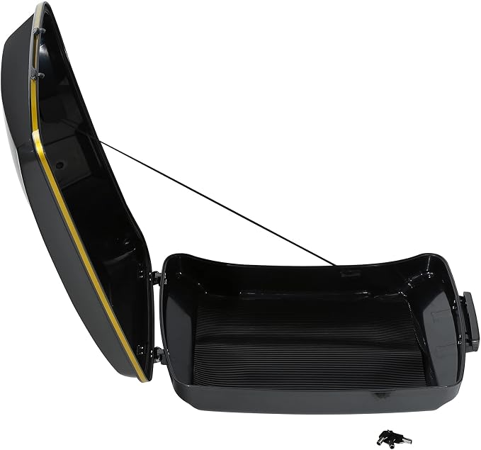 Gold/Black Geometric Shape Fade ABS 5.5" Razor Trunk Fit For Harley 2014-2025 Touring CVO Road King Street Glide Electra Glide Ultra Limited Pack
