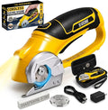 Cordless Electric Scissors - 4V Rechargeable Cardboard Cutter with Safety Lock and LED Light - Electric Box Cutter for Cardboard, Fabric, Leather, Rope - Cordless Scissors Cutting Tool up to 0.25 in