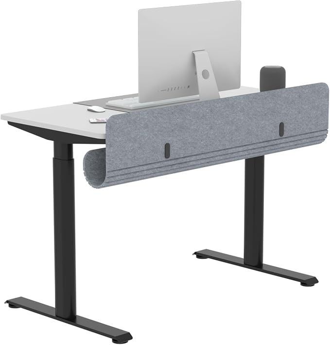 Under Desk Cable Management Tray, 47.2" Felt Cord Organizer with No Drill Clamp or Screw Mount, Hidden Wire Management for Power Strips & Cables, Cable Tray Under Desk for Home Office