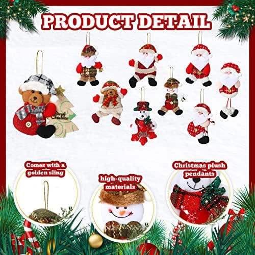 Jerify 48 Pcs Christmas Tree Plush Ornaments Xmas Hanging Decorations, Cute