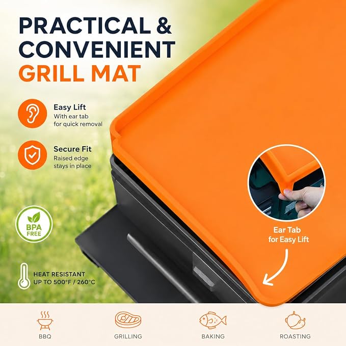 Silicone Griddle Mat with Silicone Tool Mat for Cuisinart CGG-0036 2021-Present, Griddle Accessories Set for Flat Top Grill | Protect your griddle from dust and rust with a food-grade silicone mat and tool mat set.