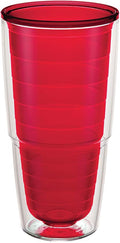 Tervis 24oz Tritan Tumbler | Tabletop Collection, Red | Made in USA, Double-wall Insulated, Shatterproof, BPA-Free, Dishwasher Safe, Fits Most Cupholders, Gifts under $25