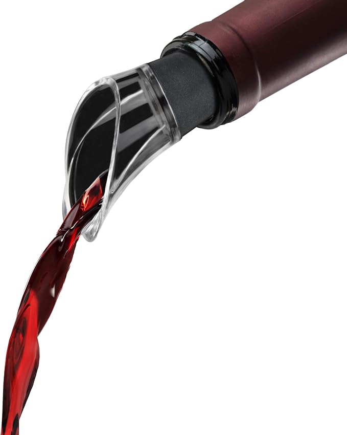 Innovine Level Corkscrew 4-Piece Wine Tool Set – Vertical Lever Corkscrew, 6-Blade Foil Cutter, Drip Stop Pour Spout & Silicone Bottle Stopper – Complete Wine Accessories for Home Bar & Gifting