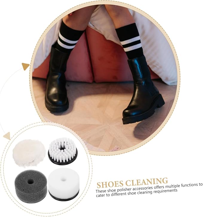 Veemoon 3sets 4pcs Shoe Cleaning Kit Polishing Brushes Electric Shoe Polisher Replacement Durable Brush for and Maintenance 4pcs*3