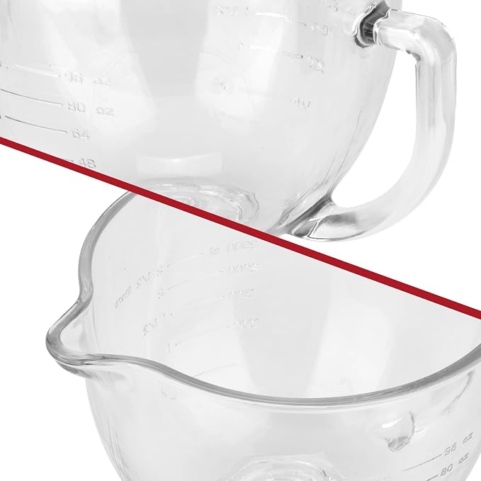 Tilt-Head Stand Mixer Glass Bowl, 5 QT,Compatible with Kitchenaid Artisan 5KSM125, 5KSM150, 5KSM175, 5KSM7580, KSM150, RRK150,K45, K45SS, KSM75, KSM90, KSM95,Classic without Lid