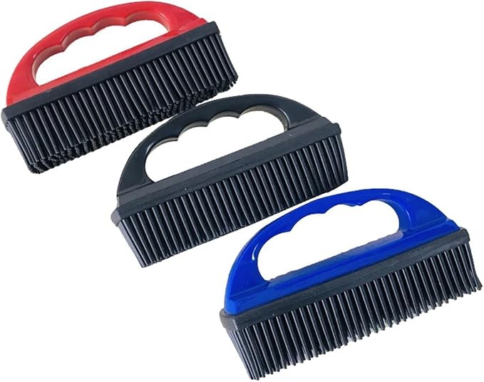 Handheld Pet Hair Removal Brush Reusable Lint Remover | Soft Electrostatic Bristle Cleaner for Carpet Sofa Clothes Dog Cat Fur(3pcs)