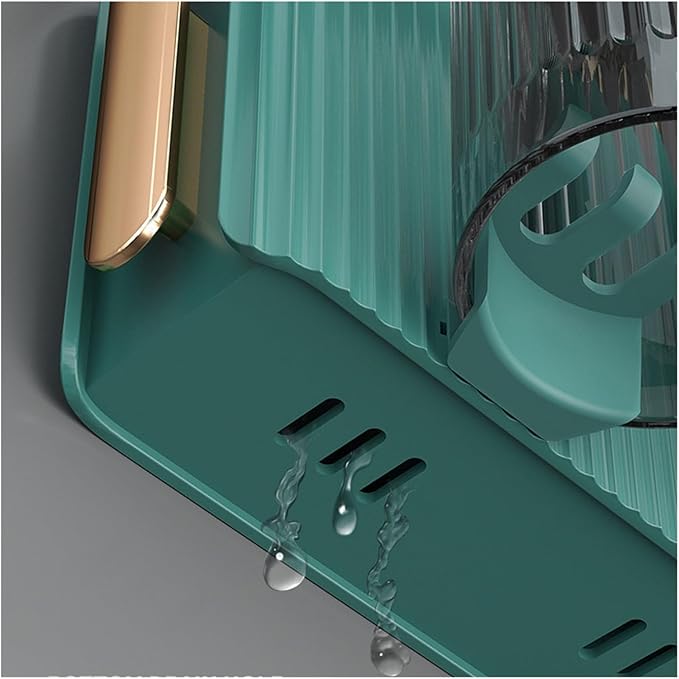 Toothbrush Rack Plastic Wall Mounted Toothbrush Holder Bathroom Green Orange Toothpaste Holder Adhesive Storage Box Bathroom Toothbrush Holder(B), S34cm