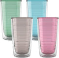 Tervis Clear & Colorful Tabletop - Bayou View Collection Made in USA Double Walled Insulated Tumbler Travel Cup Keeps Drinks Cold & Hot, 16oz - 4pk, Assorted Pastels | Made in USA, Double-wall Insulated, Shatterproof, BPA-Free, Dishwasher Safe, Fits Mo...