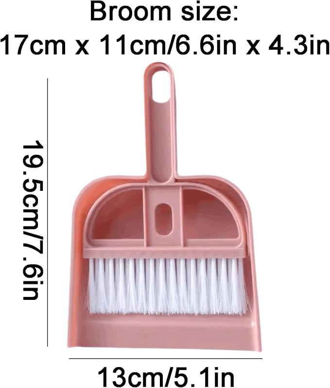 Compact Plastic Small Broom and Dustpan Set Household Desktop Mini Soft Bristle Cleaning Broom and Dustpan Washable Lightweight