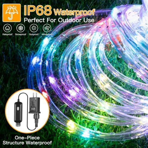 Ollny Color Changing Rope Lights Outdoor, 66FT 200LED String Lights