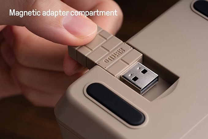 8Bitdo 18 Key Retro Mechanical Numpad, Supports PC & Standard Calculator Mode, Hot-swappable, PC Calculator Shortcut Button, Bluetooth/2.4G/Wired for Windows and Android - C64 Edition