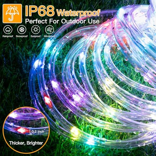 Ollny Color Changing Rope Lights Outdoor, 33FT 100LED String Lights
