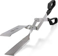 Grill Tongs - 17 inch Black. Professional steak grilling utensil. Long reach Barbeque Grilling Tongs. Ideal for steak, fish, burger, and sausage