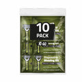 Disposable Compact Shaving Kit (10 Pack) - with Razor, Shaving Cream, Washcloth, and Aftershave Wipe – Travel Ready Grooming Essentials - Perfect Personal Shave Kit or Charity Gift Set (Green)