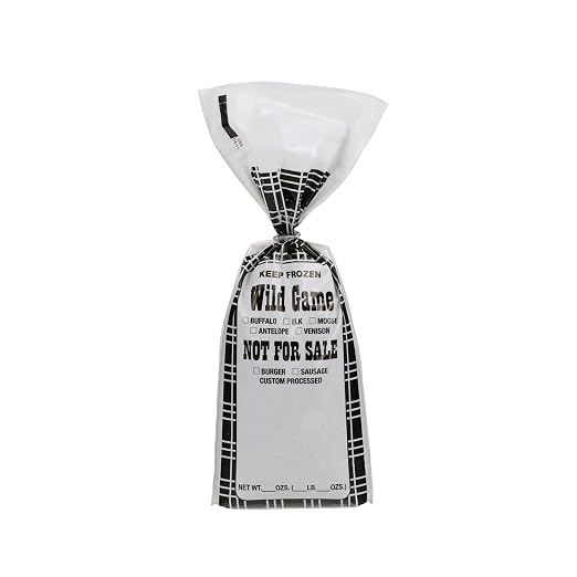 UltraSource Wild Game Freezer Bags/Meat Chub Bag, Printed "Not for Sale" for Ground Meat or Sausage (1lb capacity - 1000 bags, Black Plaid)
