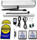 DSW120 Residential Handicap Swing Door Opener with 2PCS 304 Stainless Steel Hardwired Handicap Push Buttons+1PCS Stainless DC12V 550lbs Fail Safety Electric Lock