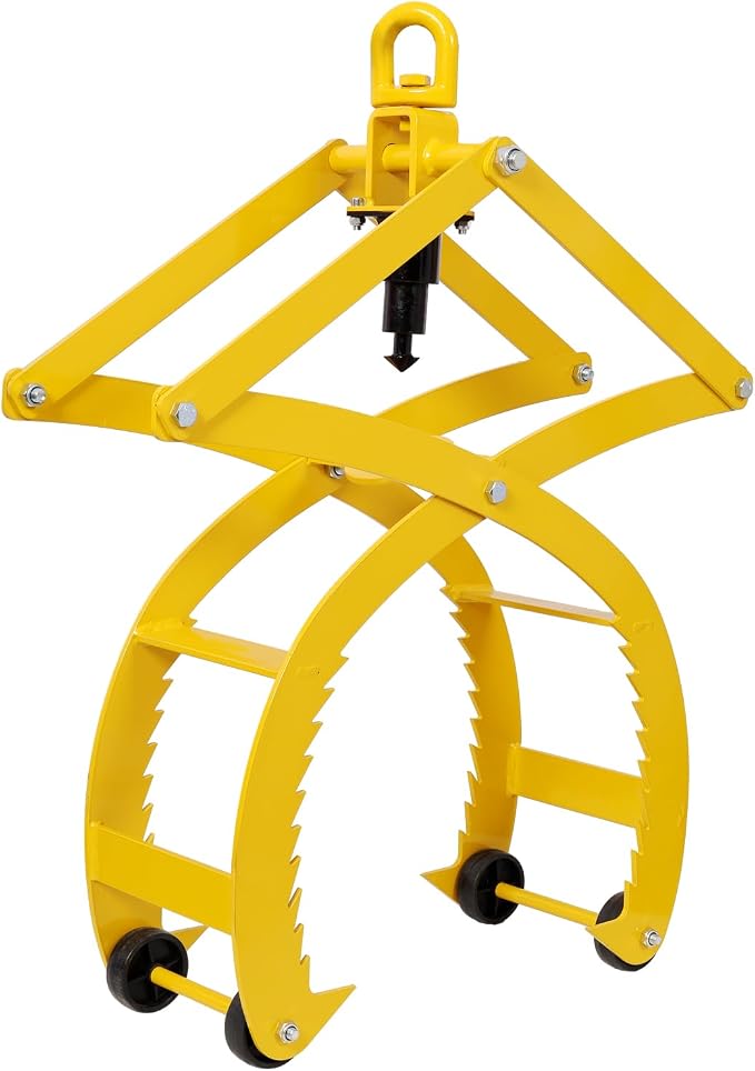 Automatic Grip and Release Log Tongs with 360° Swivel, 3300 LBS Capacity