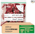 BEIDOU-PAC 2 Gallon Large Food Storage Freezer Bags, 250 Count | Double Zipper |13" * 15", Freshness Easy Open Reclosable Clear Plastic Bags