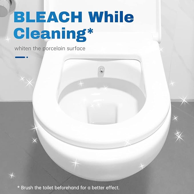 Vacplus Toilet Bowl Cleaner Tablets 30 PACK New Packaging, Automatic Toilet Bowl Cleaners with Bleach for Deodorizing and Descaling, Bathroom Cleaner