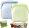 New Generation Silicone Storage, Reusable Silicone Food Storage Bags, Leak-Proof Upright Freezer Bags, Odor-Proof, High-Temperature Resistant, Microwave Dishwasher Safe for Snacks Leftovers (2-MixA)