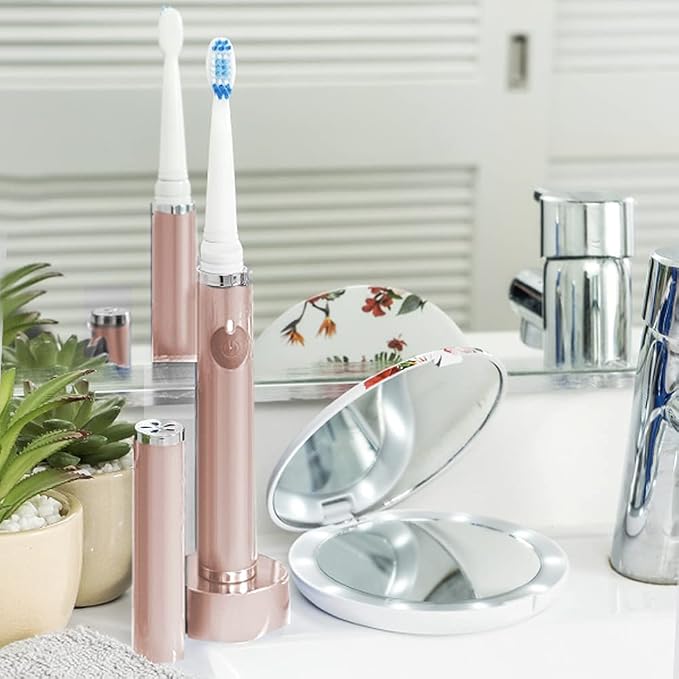 Pop Sonic The Ultimate Pro Toothbrush (Rose Gold) | Rechargeable Toothbrush w/Up to 40,000 Brush Strokes/Minute -Long-Lasting Dupont Nylon Bristles -Teens & Adult Toothbrush