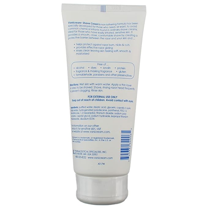 Vanicream Shave Cream for Sensitive Skin, 6oz, 5-Pack