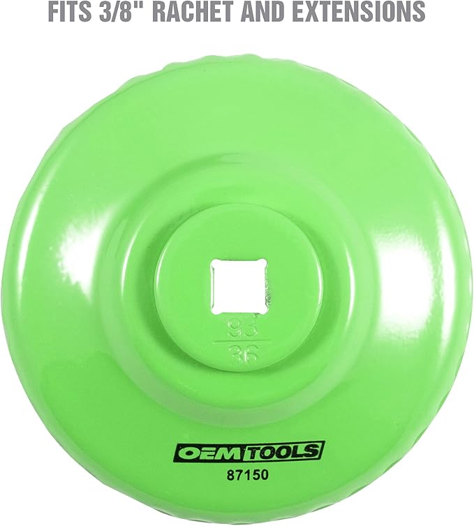OEMTOOLS 87150 Oil Filter Wrench, 93mm 36 Flute, Oil filter Cap Removes Overtightened Filters, Precise Fit with 3/8” Drive, Rust-Resistant Finish