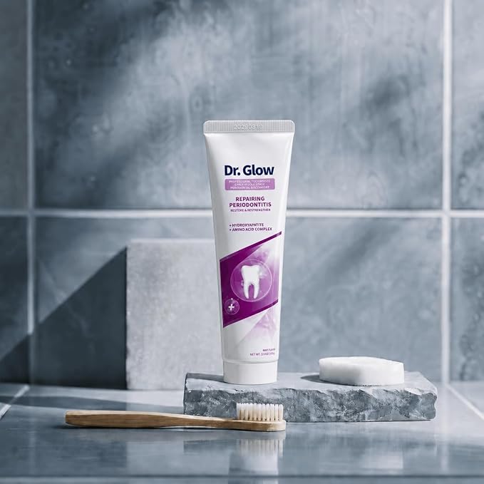 Dr. Glow Toothpaste Gum Repair for Receding Gums, Periodontal Disease, Bad Breath, Gum Regrowth, Loose Tooth Repair - 2 Tubes
