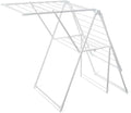 Amazon Basics Foldable Space-Saving 2-Wing Metal Clothes Drying Rack, 61x23.6x39.3 inches, White