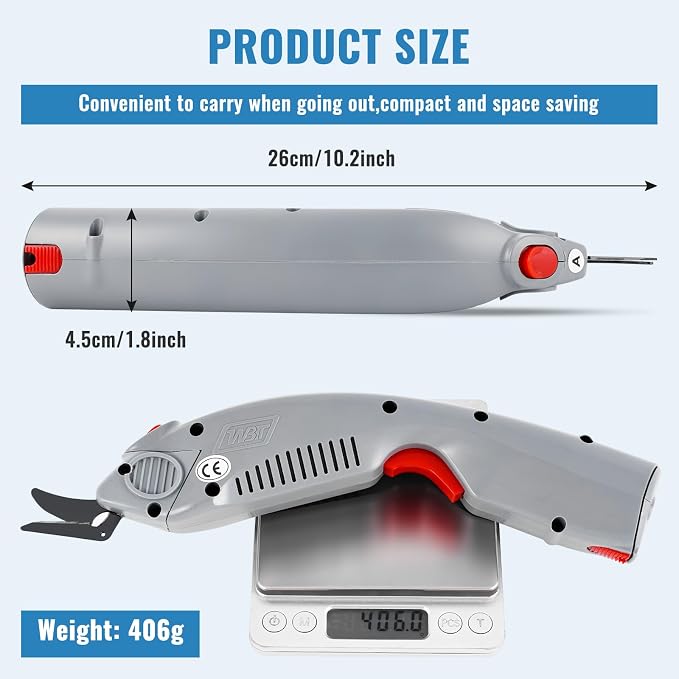 MXBAOHENG Wbt-1 Electric Scissors Cordless & Corded Use | Rechargeable Cardboard Cutter with A Blade, for Cutting Fabric/Leather/Carpet/Rubber