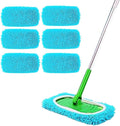 Reusable Mop Pads, Reusable Microfiber Mop Pads Compatible with Sweeper Mops, Replacement Wet Mopping pad Refills & Washable Dry Sweeping Cloths for Surface/Hardwood Floor Cleaning (Blue-6PCS)