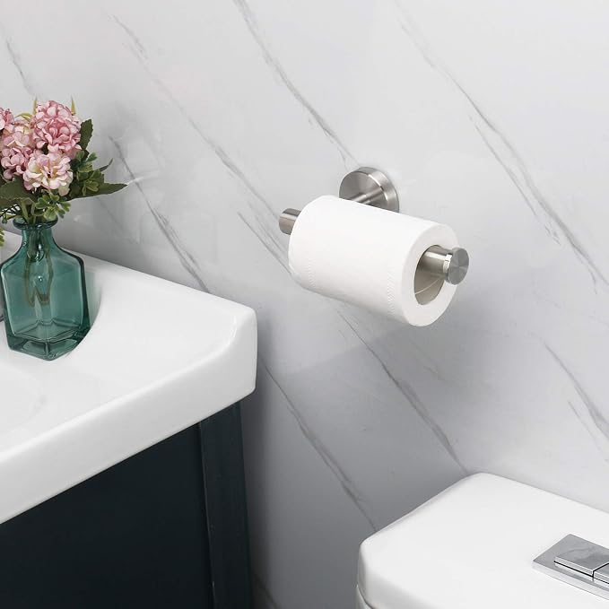 NearMoon Bathroom Toilet Paper Holder, Premium SUS304 Stainless Steel Rustproof Wall Mounted Toilet Roll Holder for Bathroom, Kitchen (1 Pack, Brushed Nickel)