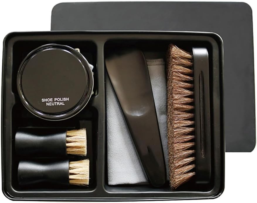 Kichvoe Portable Shoe Polish Tool and Cream Set Black Shoe Cleaning Brush for Men and Women Effective Cleaning and Boots Care Kit