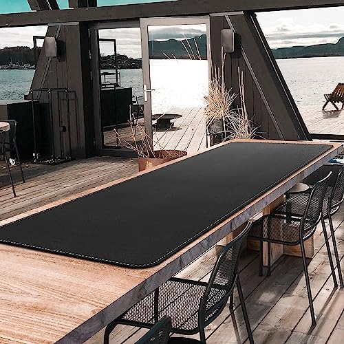 CENNBIE Leather Desk Mat, 71" x 19.6" Large Mouse pad for Desk (Black)