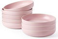 famiware Milkyway Pasta Bowls Set of 8, 33 oz Large Salad Bowls, Double Reactive Glaze, Sturdy & Stackable, Ideal for Housewarming, Festivals, Light Pink