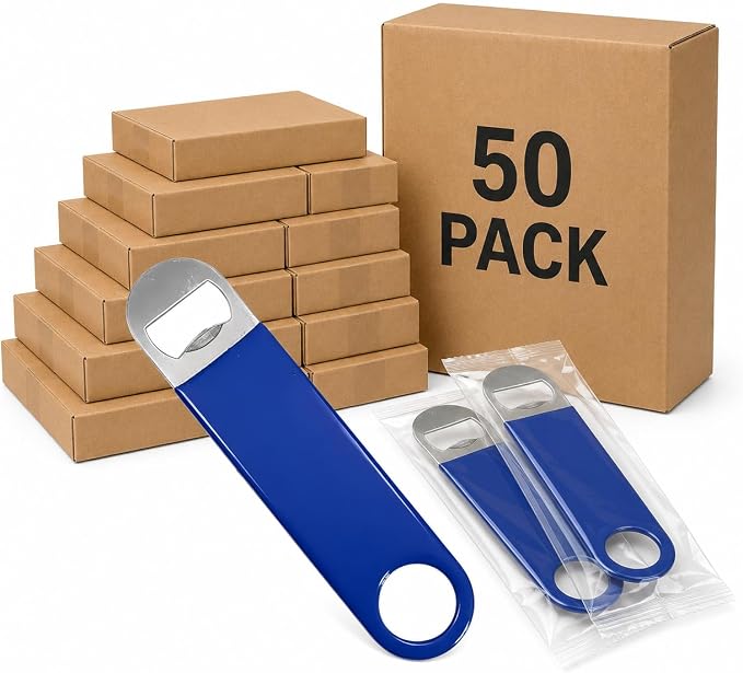 50 Pack Leather Bottle Openers, Bulk Bar Tools for Laser Engraving | Customization: Suitable for Laser Engraving and Personalized Logos