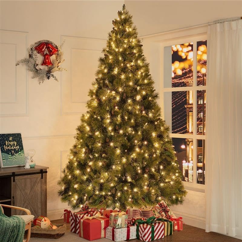 Naomi Home Vail 7.5ft Artificial Prelit Pine Cone Christmas Tree