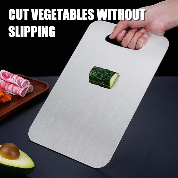 Titanium Cutting Board - 2026 New Upgrade 100% Pure Titanium Cutting Boards for Kitchen Double Sided Non Toxic Titanware Cutting Board,Hygiene Durable Dishwasher Safe Chopping Board (18"L x 12"W)