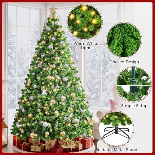 Yaheetech 6ft Prelit Artificial Christmas Tree with 250 Warm White Lights