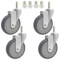 RILIDRI 4-Inch Swivel Stem Caster, 7/16-Inch Stem Diameter Rubber Wheel, Heavy Duty TPR Replacement Wheels for Rubbermaid Mop Bucket Cart Grill Casters - 4 Pack