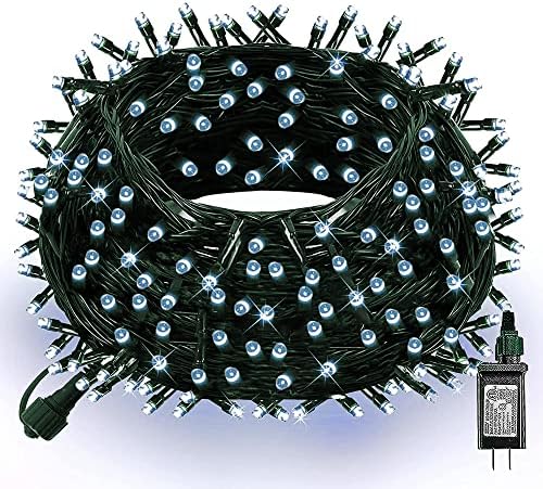 Dazzle Bright 66FT 200 LED Christmas Lights, Christmas String Lights Plug in with 8 Modes, Waterproof Christmas Decorations for Xmas Indoor Outdoor Party Home Tree Decor, White
