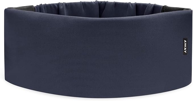 Away Sleep Mask - Premium Thermoregulating Eye Mask for Sleeping & Travel,100% Blackout, Soft, Contoured, Packable, Hidden Earplug Pocket, Navy Blue