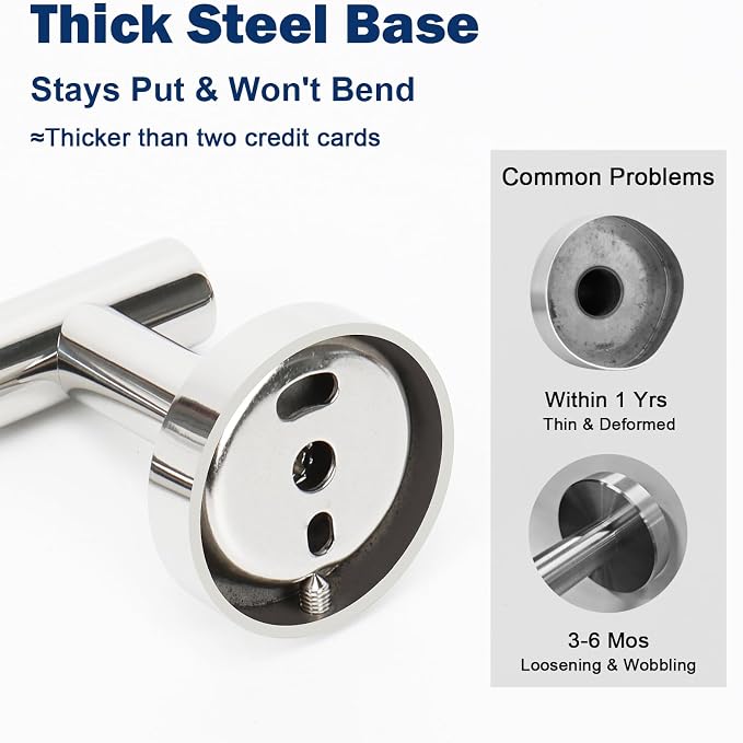 NearMoon Bathroom Toilet Paper Holder, Premium SUS304 Stainless Steel Rustproof Wall Mounted Toilet Roll Holder for Bathroom, Kitchen (10 Pack, Chrome Finish)