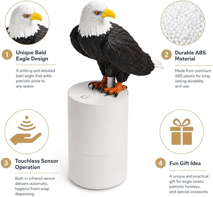 Bald Eagle Automatic Foam Soap Dispenser for Bathroom Kitchen