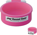 Dog Crate Water Bowl No Spill, 20oz Food-Grade Polypropylene Feeder (Pink) | Secure Crate Mount with Covered Parts, Travel-Ready, Easy-To-Clean Design for Home, Crate Training and Travel