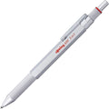 rOtring 600 3-in-1 Multicolor Pen and Mechanical Pencil, Switches Between 2 Ballpoint Pen Fine Point Tips (Black and Red Ink) and 1 Mechanical Pencil Tip (0.5mm Lead), Silver Barrel